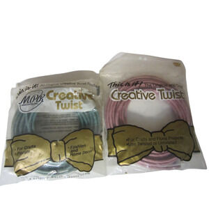 2 Package Creative Twists Craft Twisted Paper Wire Pink Teal 6 Yards 4 in